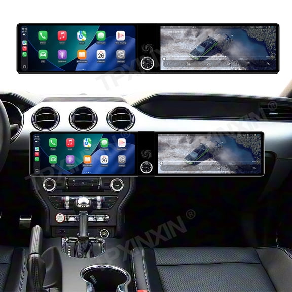 TPXINXIN Dual 12.3 inch Screen Car Radio For Ford Mustang 2015-2019 Android GPS Navigation Multimedia Video Player Stereo Receiver Head Unit