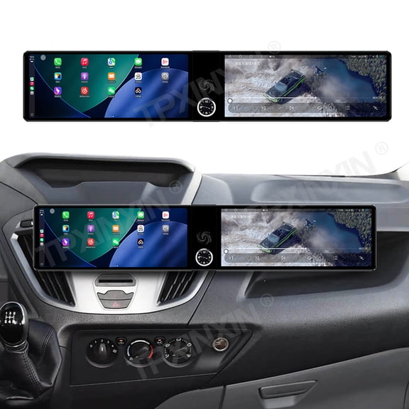 TPXINXIN Dual 12.3 inch Screen Car Radio For Ford Transit Custom 2012-2017 Android GPS Navigation Multimedia Video Player Stereo Receiver Head Unit