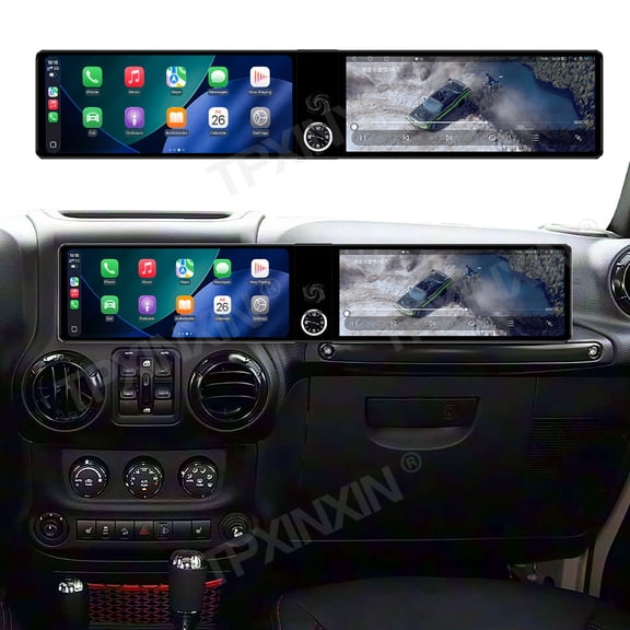 TPXINXIN Dual 12.3 inch Screen Car Radio For Jeep Wrangler 2017-2023 Android GPS Navigation Multimedia Video Player Stereo Receiver Head Unit