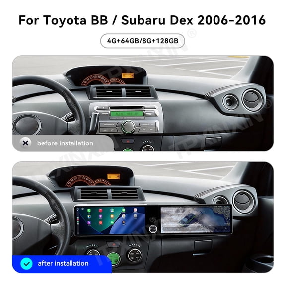 TPXINXIN Dual 12.3 inch Screen Car Radio For Toyota BB/Subaru Dex 2006-2016 Android GPS Navigation Multimedia Video Player Stereo Receiver Head Unit