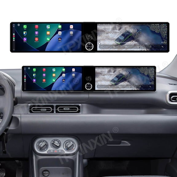 TPXINXIN Dual 12.3 inch Screen Car Radio For Wuling Hongguang EV 2025-2026 Android GPS Navigation Multimedia Video Player Stereo Receiver Head Unit