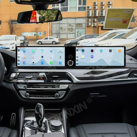 TPXINXIN Dual 12.3 inch Screen Carplay Android 14 Car GPS Navigation for BMW 5 series 2018-2020 EVO Head Unit Multimedia Player Car Radio