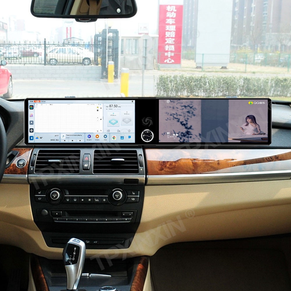 TPXINXIN Dual 12.3 inch Screen Carplay Android 14 Car GPS Navigation ...