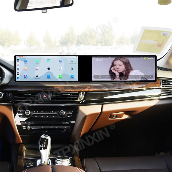 TPXINXIN Dual 12.3 inch Screen Carplay Android 14 Car GPS Navigation for BMW X5/X6 2014-2016 NBT Head Unit Multimedia Player Car Radio
