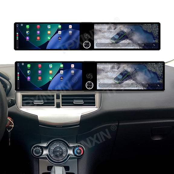 TPXINXIN Dual 12.3 inch Touch Screen Android 13 Qualcomm 8 CORE Carplay Car Radio For Ford Fiesta 2009-2014 Car GPS Navigation Multimedia