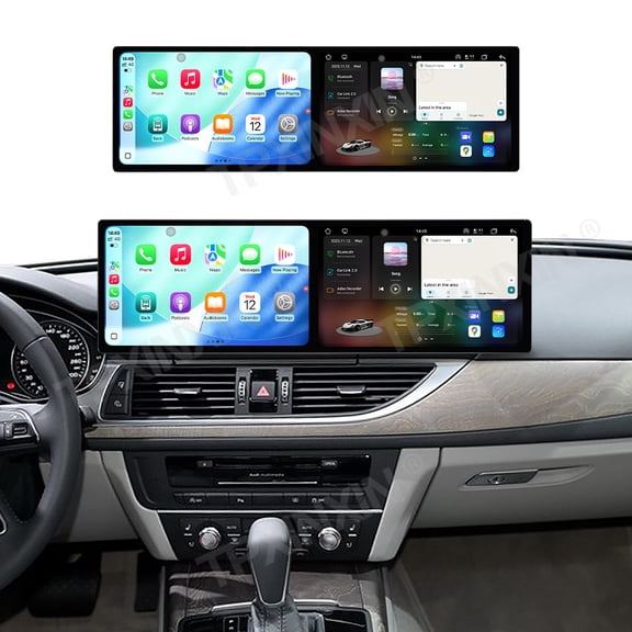TPXINXIN Dual 9.1 inch Screen Car Radio For Audi A6/A7 2012-2015 Android 15 Multimedia Player GPS Navigation Auto DSP Stereo Host