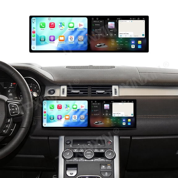 TPXINXIN Dual 9.1 inch Screen Car Radio For Land Rover Range Rover Evoque 2016-2018 Android 15 Multimedia Player GPS Navigation Auto DSP Stereo Host