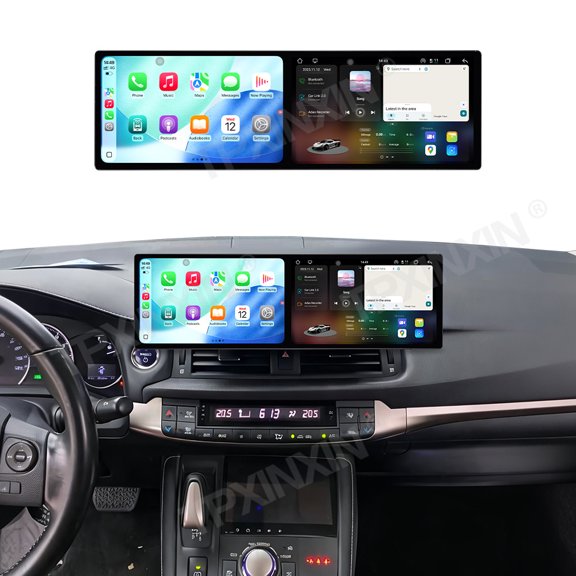 TPXINXIN Dual 9.1 inch Screen Car Radio For Lexus CT200h 2011-2018 Android 15 Multimedia Player GPS Navigation Auto DSP Stereo Host
