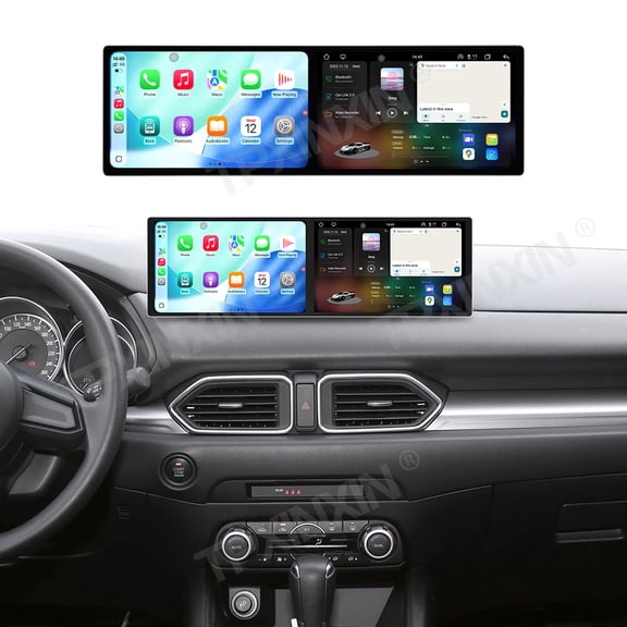 TPXINXIN Dual 9.1 inch Screen Car Radio For Mazda CX-5 2022-2024 Android 15 Multimedia Player GPS Navigation Auto DSP Stereo Host