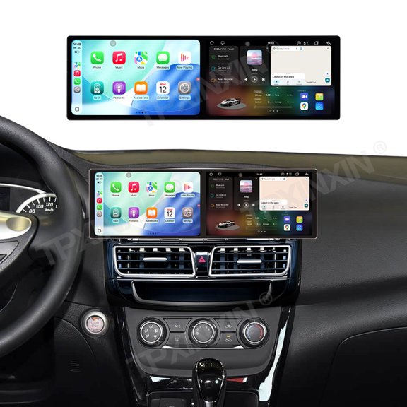 TPXINXIN Dual 9.1 inch Screen Car Radio For Nissan Sylphy 2012+ Android 15 Multimedia Player GPS Navigation Auto DSP Stereo Host