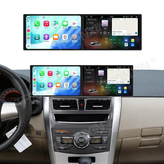 TPXINXIN Dual 9.1 inch Screen Car Radio For Toyota Corolla 2006-2013 Android 15 Multimedia Player GPS Navigation Auto DSP Stereo Host