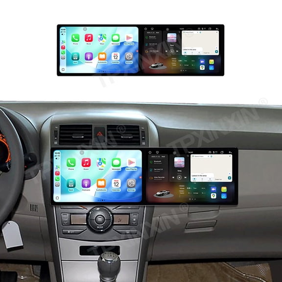 TPXINXIN Dual 9.1 inch Screen Car Radio For Toyota Corolla 2007-2013 Android 15 Multimedia Player GPS Navigation Auto DSP Stereo Host