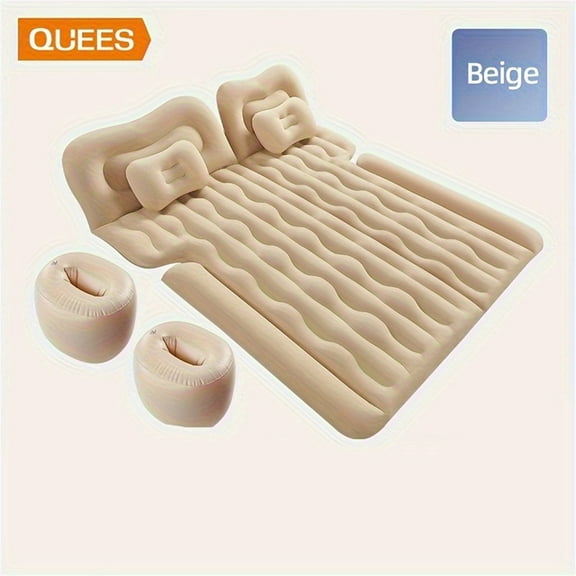 TPY Inflatable Bed Air Mattress: Back Seat Thickened PVC Bed - 2 Pillows Airbed For Office And Car - Travel Air Pump Fast Inflation - Plug In Cigarette Lighter