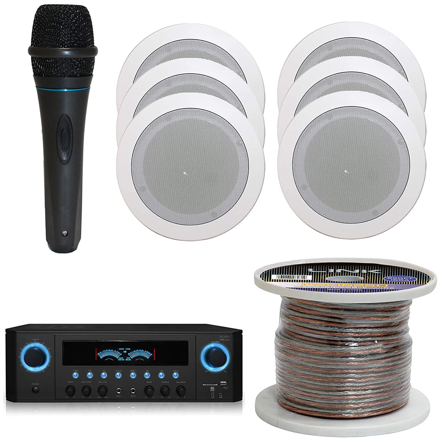 TPro 1000 W Home System w/ USB and SD Inputs (Qty 6) 5.25" flush mount