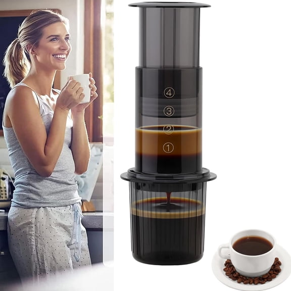 TQEONKL Portable Maker for Camping & Travel, Aeropress Maker, Manual Espresso Machine Press - 3 In 1 Brew Method Combines French Press, Espresso, Full Bodied Without Grit Y101