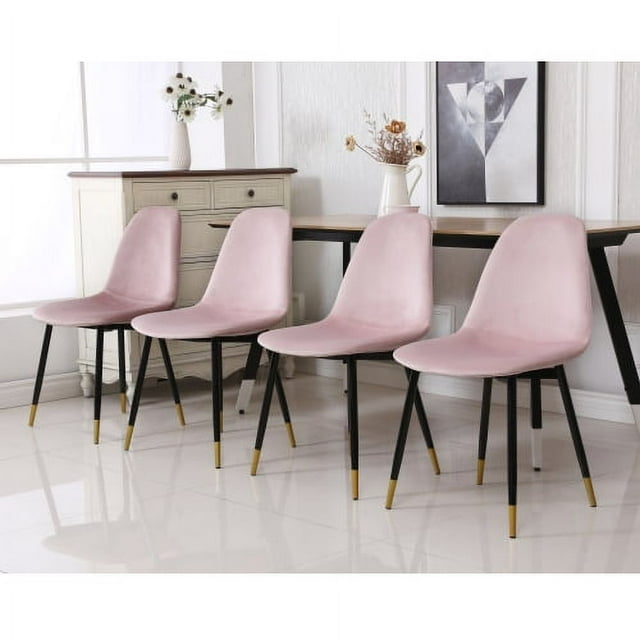 TQJKLFDY Lassan Contemporary Fabric Dining Chairs Set of 4 Gray