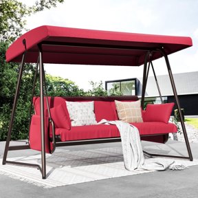 Vantage Outdoor Patio Swing Chair With Stand by Modway| Brown White
