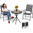 thumbnail image 1 of TQKVIPI 3-Piece Patio Bistro Set Outdoor Folding Bistro Table and Chairs Set of 2 Patio Dining Furniture Set No Assembly Furniture Anti-Rust Outdoor Indoor for Bistro Balcony Porch Yard Garden-Black, 1 of 10