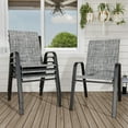 thumbnail image 1 of TQKVIPI Outdoor Patio Chairs Set of 4 Stackable Dining Chairs All-Weather Textilene Furniture Set for Pool Deck, Backyard, Garden, 1 of 11