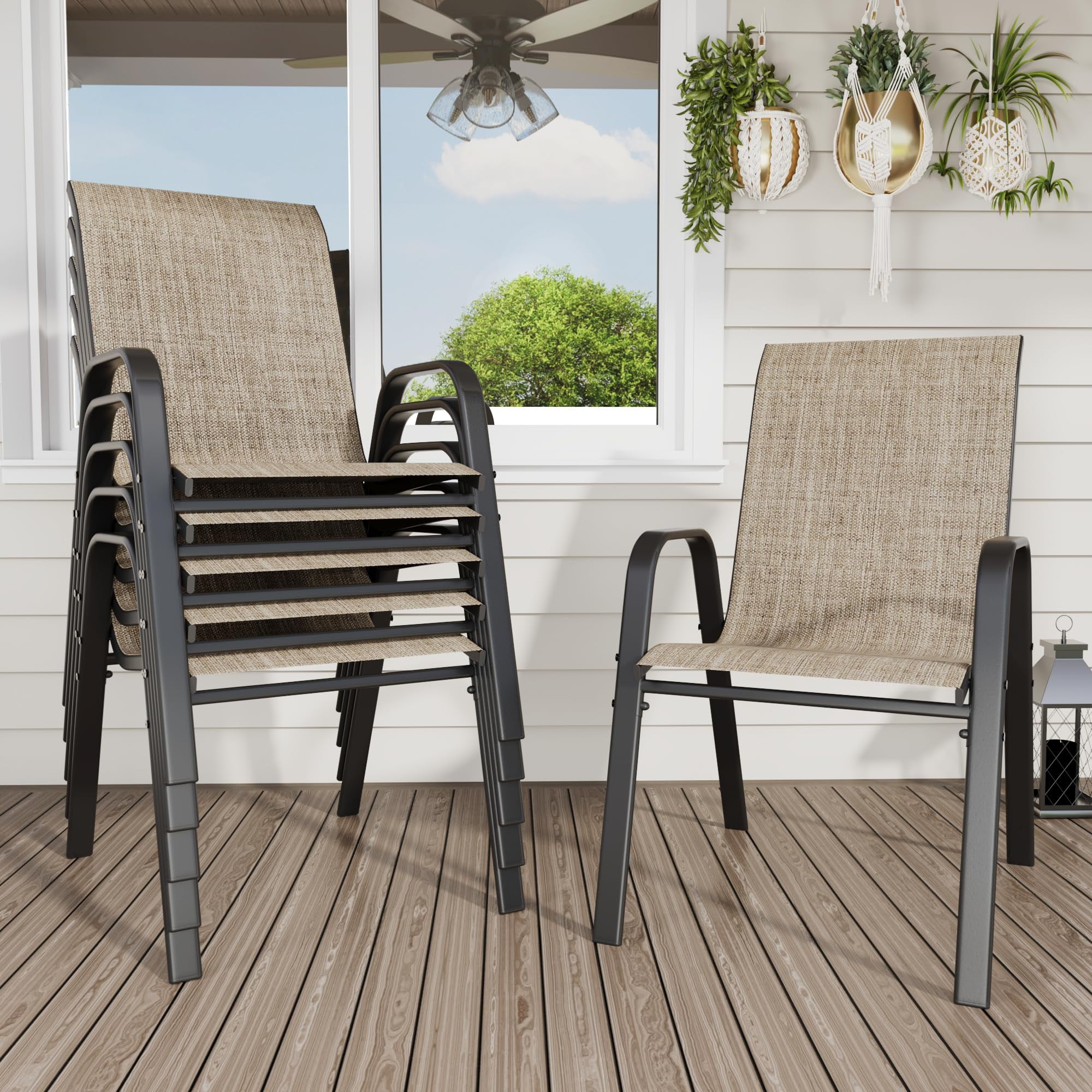 Hampton Bay Andorra Stacking Chair Homebase Outdoor Garden Chairs