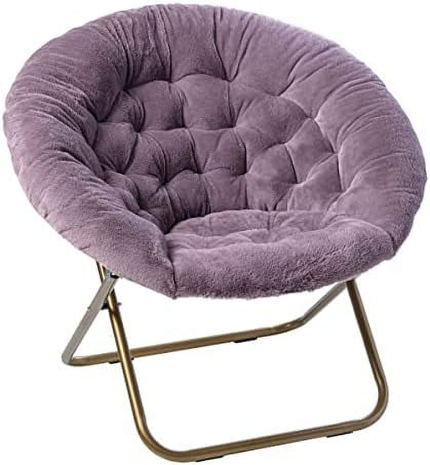 JYHOME Cozy Chair Faux Fur Saucer Chair for Bedroom X Large Black