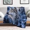 TQT Wolf Pack Winter Mountain Forest Throw Blanket, Wildlife Gift ...