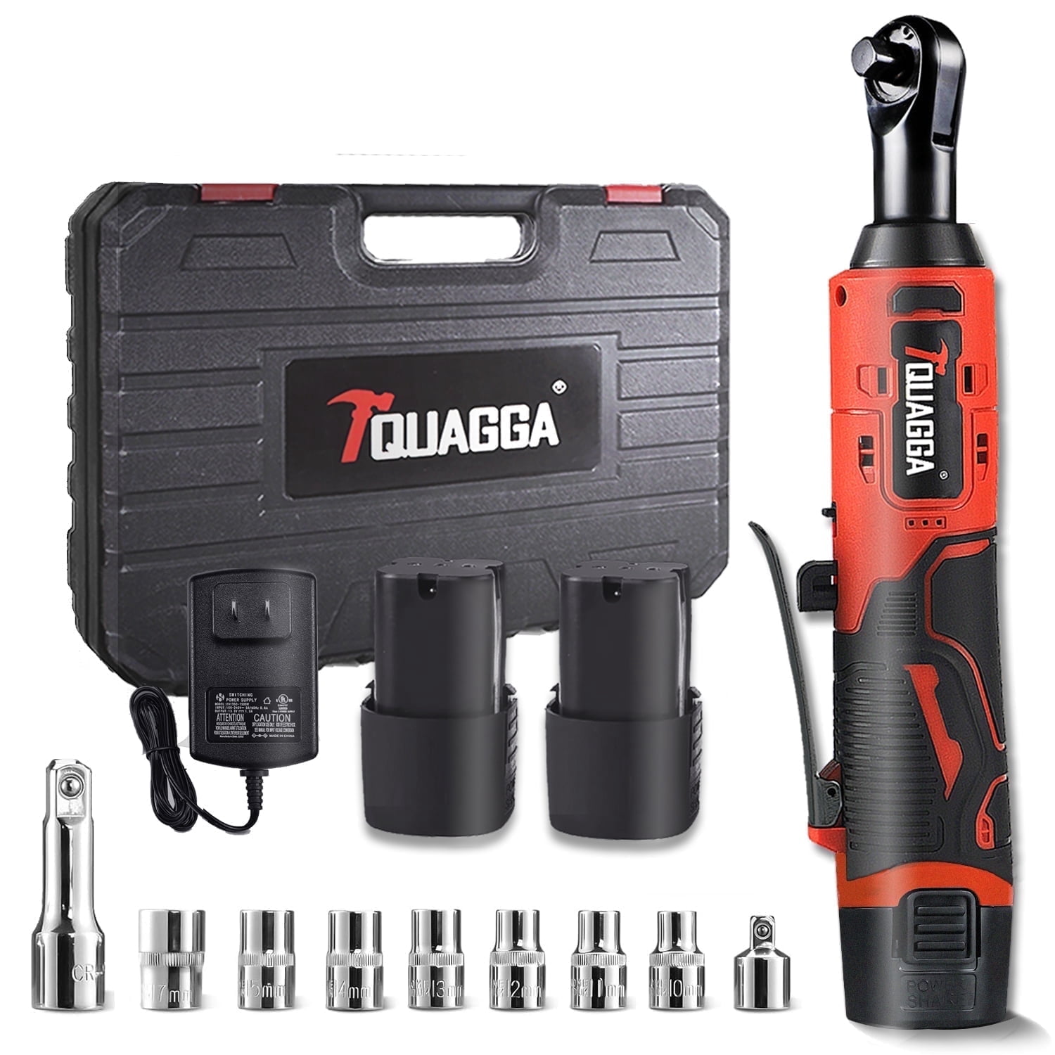 3/8 Cordless Electric Ratchet Wrench Set, 18V Power Ratchet Tool Kit