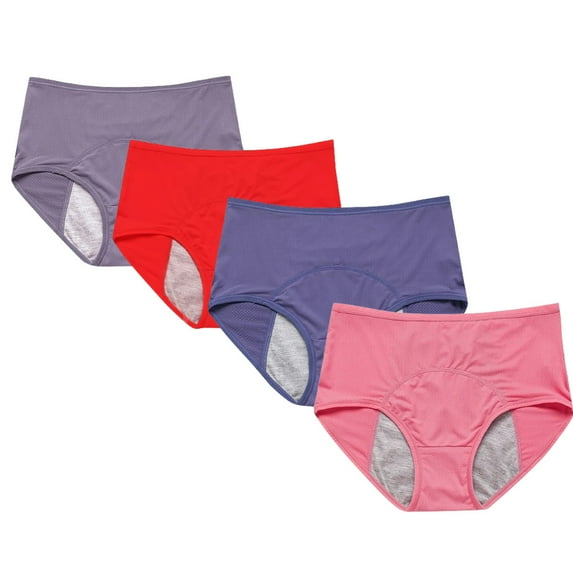 TQWQT 4 Packs Period Leakproof Ladies Underwear - Menstrual Leakproof Panties for Over 60s Incontinence