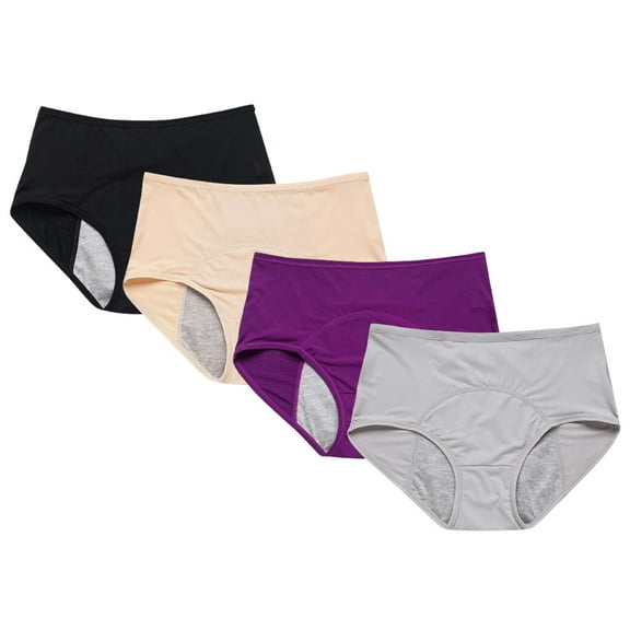 TQWQT 4 Packs Period Leakproof Ladies Underwear - Menstrual Leakproof Panties for Over 60s Incontinence