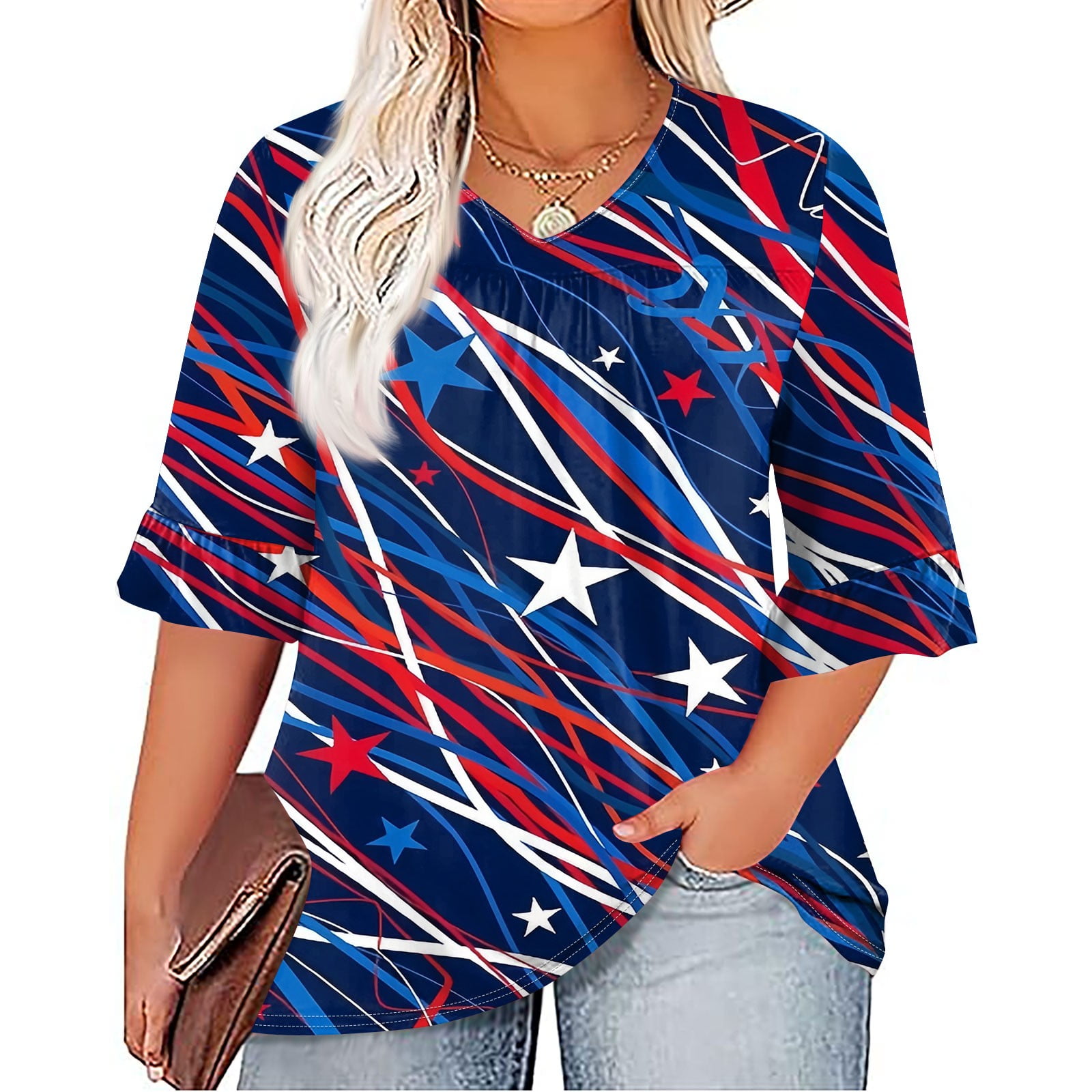 4th of july plus size tank tops