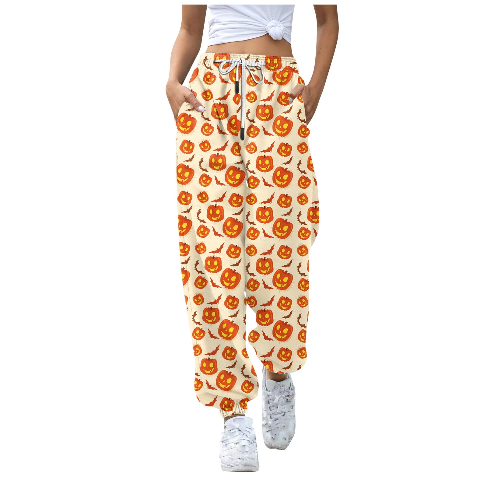 Halloween Sweatpants Joggers Women Comfy Summer Leopard Print