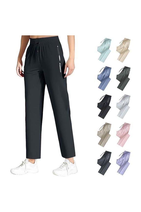 Beeswan Pants for Women Over 50 Sports Stretch Active Pants Summer Breathable Quick Drying Ultra Stretch Comfyfit Pants Casual Palcomfy Pants with Pockets Black 2XL