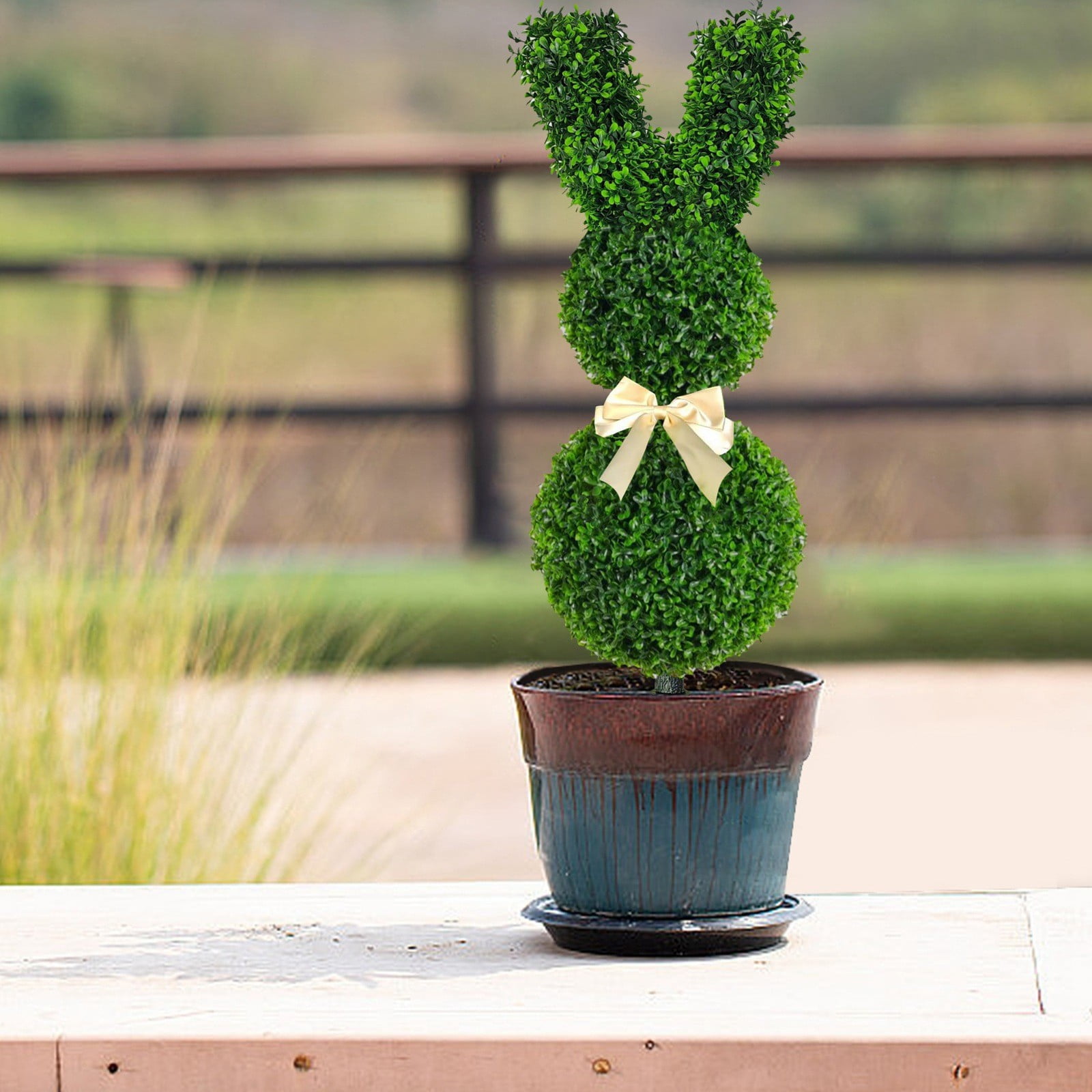 Easter Rabbit Outdoor Decoration Artificial Bunny Topiary Tree - 27.6 ...