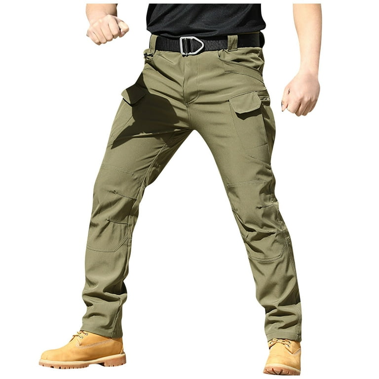 YUANBOO Khaki Casual Pants Men Military Tactical Joggers  Camouflage Cargo Pants Multi-Pocket Fashions Black Army Trousers (Color :  Grass Green, Size : 36) : ביגוד, נעליים ותכשיטים