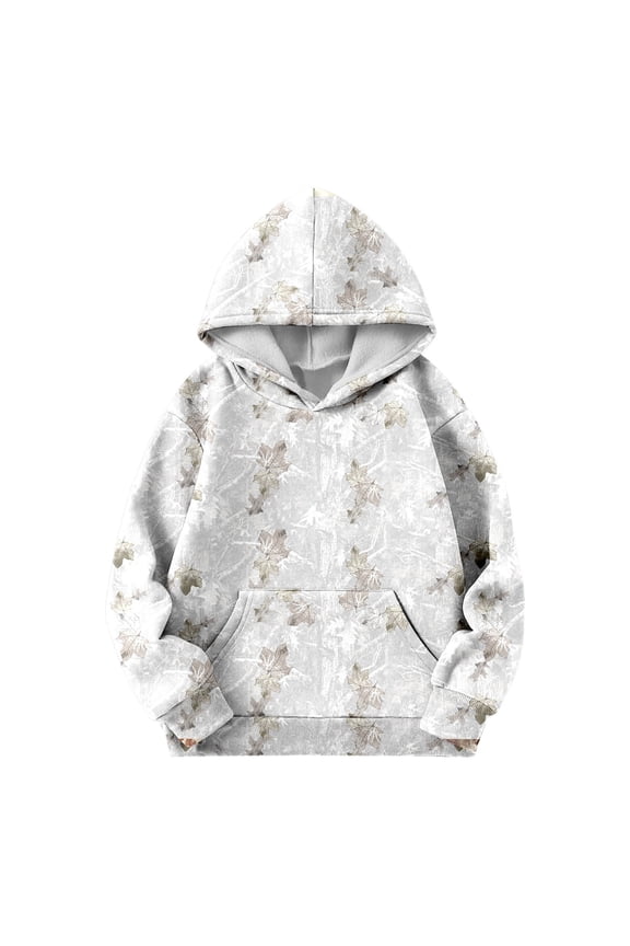TQWQT Camo Hoodie Kids Back to School Clothes for Girls Long Sleeve Maple Leaf Print Casual Graphic Hoodie Drawstring Pullover Cute 2-3 Years Kids Clothes
