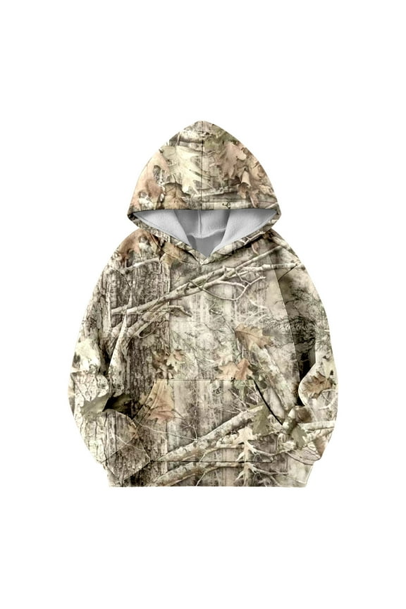 TQWQT Camo Hoodies for Girls Kids 5-6 Long Sleeve Maple Leaf Print Casual Graphic Hoodie Sweatshirt Drawstring Pullover Cute Kids Clothes