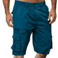 thumbnail image 1 of TQWQT Cargo Shorts Men Dressy Casual Bermuda Shorts Big and Tall Knee Length Elastic Waist Comfy Shorts with 6 Pockets Trendy Summer Royal Blue 4XL, 1 of 5