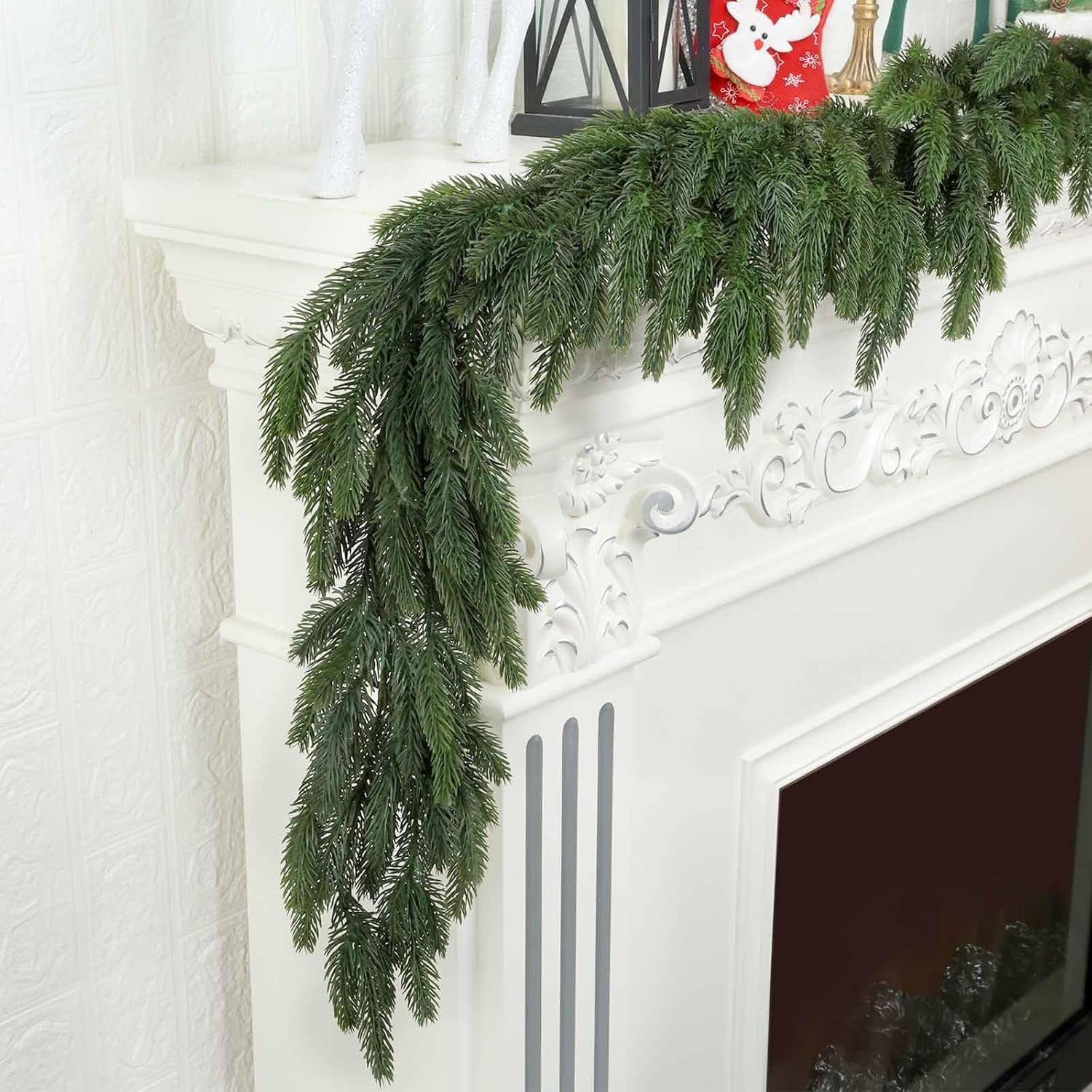 6FT Artificial Norfolk Pine Garland for Indoor and Outdoor Winter Decor
