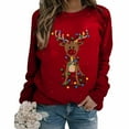 thumbnail image 1 of TQWQT Christmas Sweater for Women Ugly Santa Xmas Tree Wine Glass Graphic Shirt Merry Christmas Pullover Top, 1 of 1