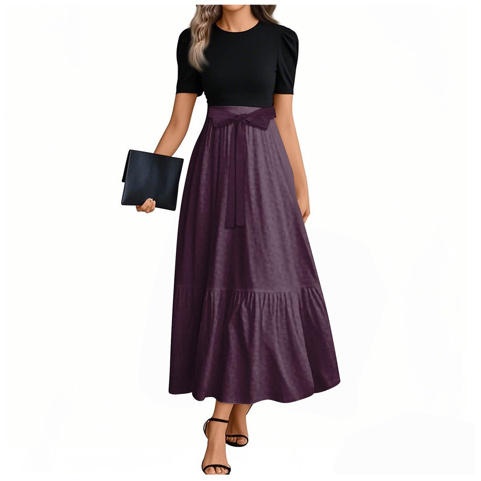 purple dress for women funeral plus size purple dress for funeral Plus-Size Long A-Line Prom Dress with Sequin Bodice Dusty Lavender / 18