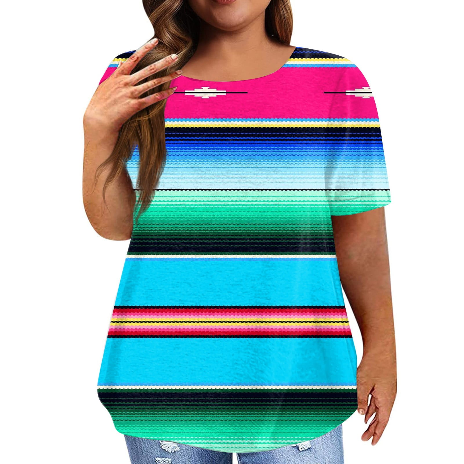 TQWQT Cinco de Mayo Plus Size Tops for Women Summer Casual Going Out