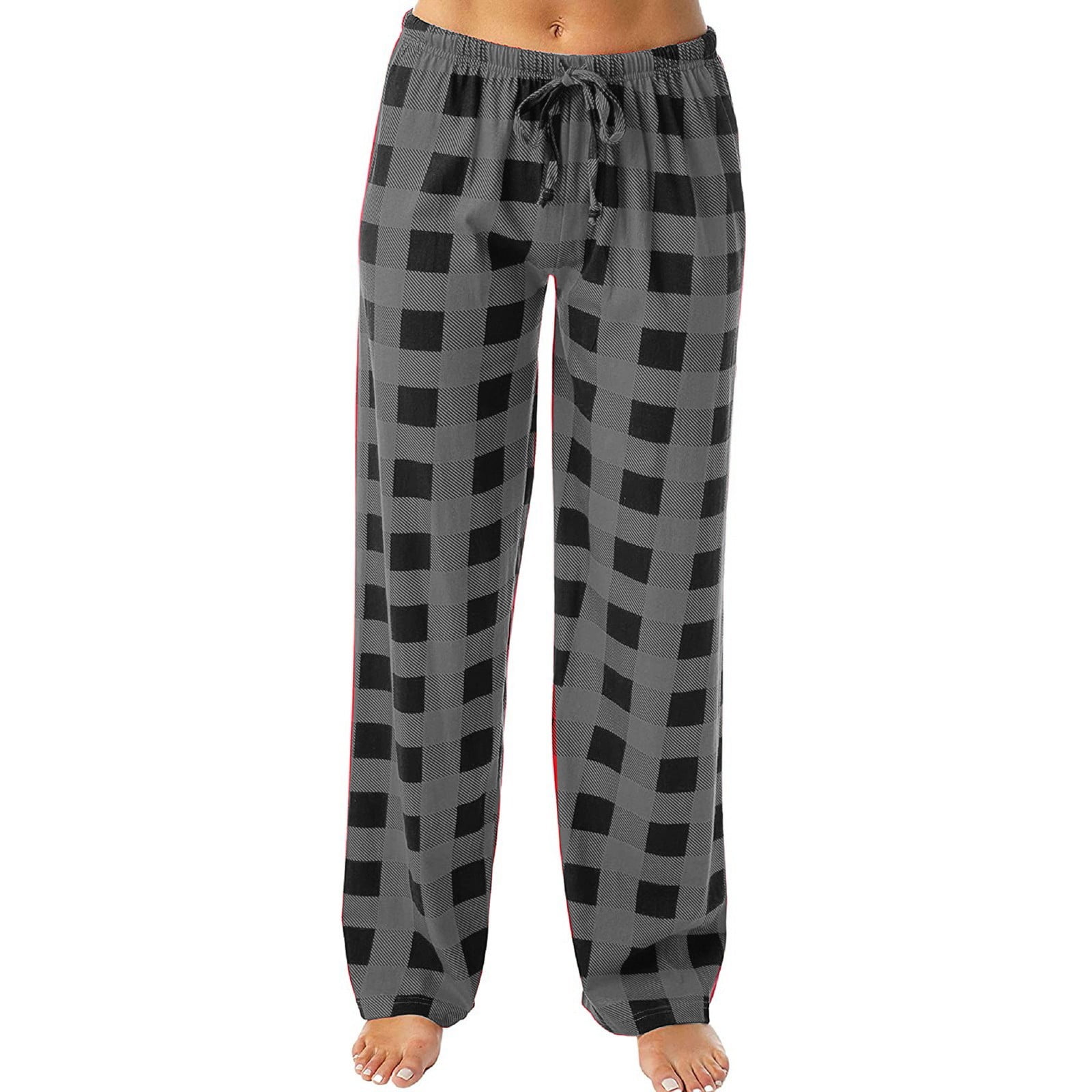TQWQT Cute Pajama Pants Soft Unisex Pajama Pants Stretch Comfy Plaid Flannel Pajama Bottom Baggy