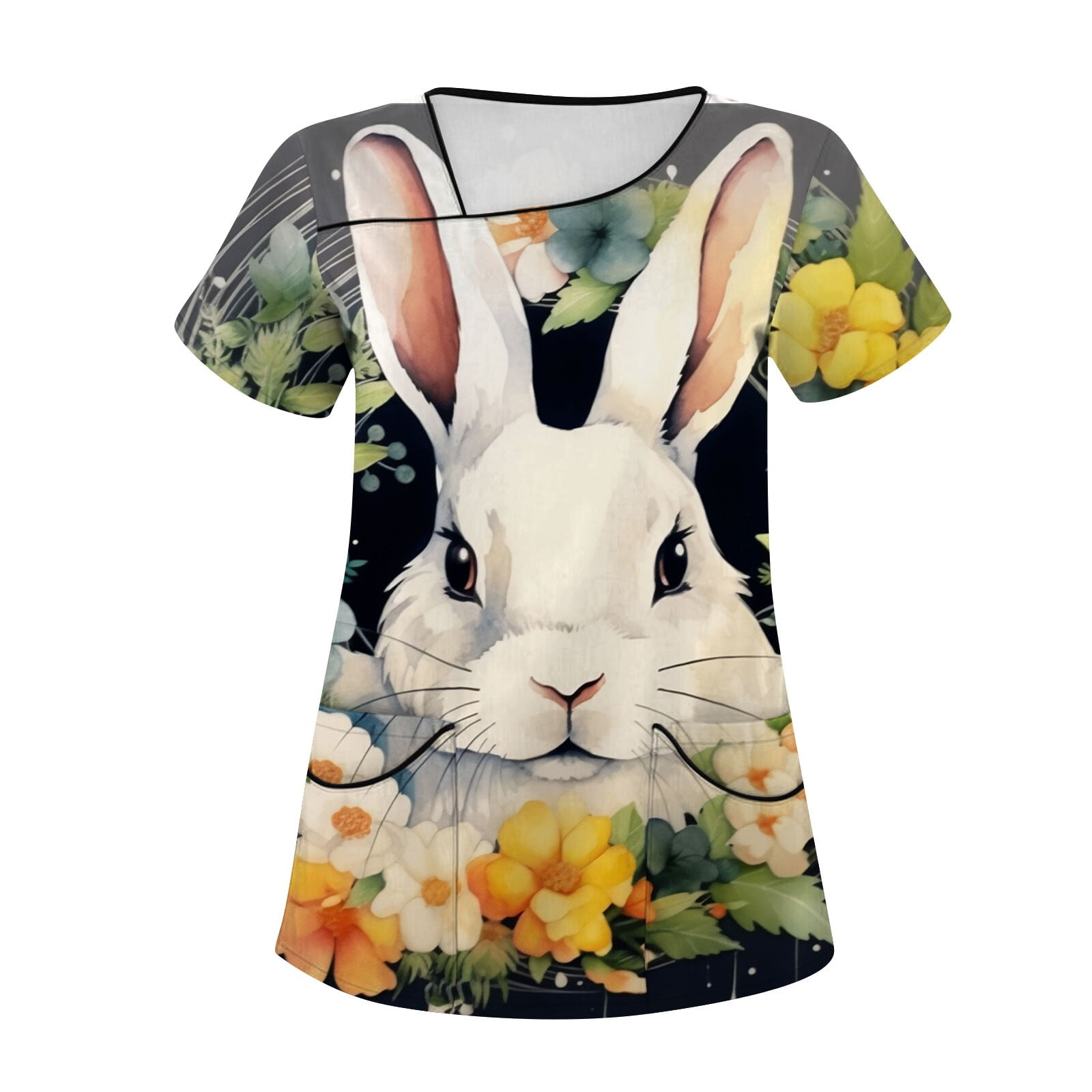 TQWQT Easter Animal Scrubs for Women Stretch Kids Friendly Cute Bunny
