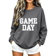 thumbnail image 1 of TQWQT Game Day Sweatshirt Women Game Day Shirt Ladies Long Sleeve Pullover Crewneck Raglan Graphic Tee Football Season Outfit Gameday Apparel Casual Streetwear Oversized Top Dark Gray L, 1 of 4