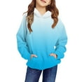 thumbnail image 1 of TQWQT Girl's Oversized Hoodie Blue Hoodies Size 10-12 Long Sleeve Gradient Hoodie Cute Drawstring Pullover Top Trendy Tween Girl Clothing 11-12 Years, 1 of 4