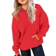 thumbnail image 1 of TQWQT Girl's Sweatshirt Red Hoodie Long Sleeve Kids Preppy Clothes Drawstring Basic Pullover Top Size 10-12 Cute Sweatshirts 5-6 Years, 1 of 5