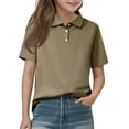 thumbnail image 1 of TQWQT Girls Camel Golf Polo Shirts Size 7-8 Short Sleeve Polo Shirts Collared Wicking Lightweight Shirts Breathable Loose Dressy Tops 130, 1 of 5