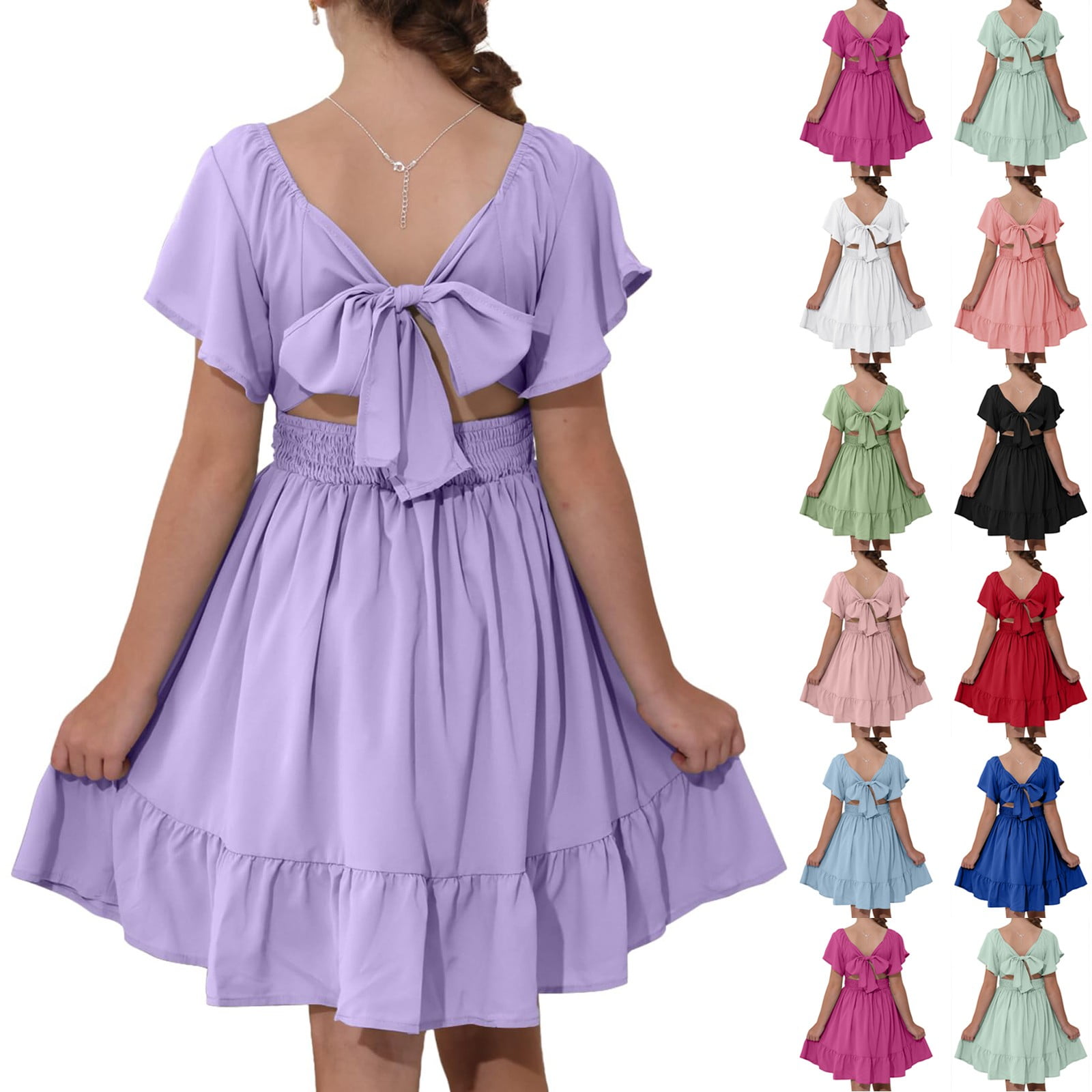 KIDS TIE BACK DRESS BEACH SHACK main image 0