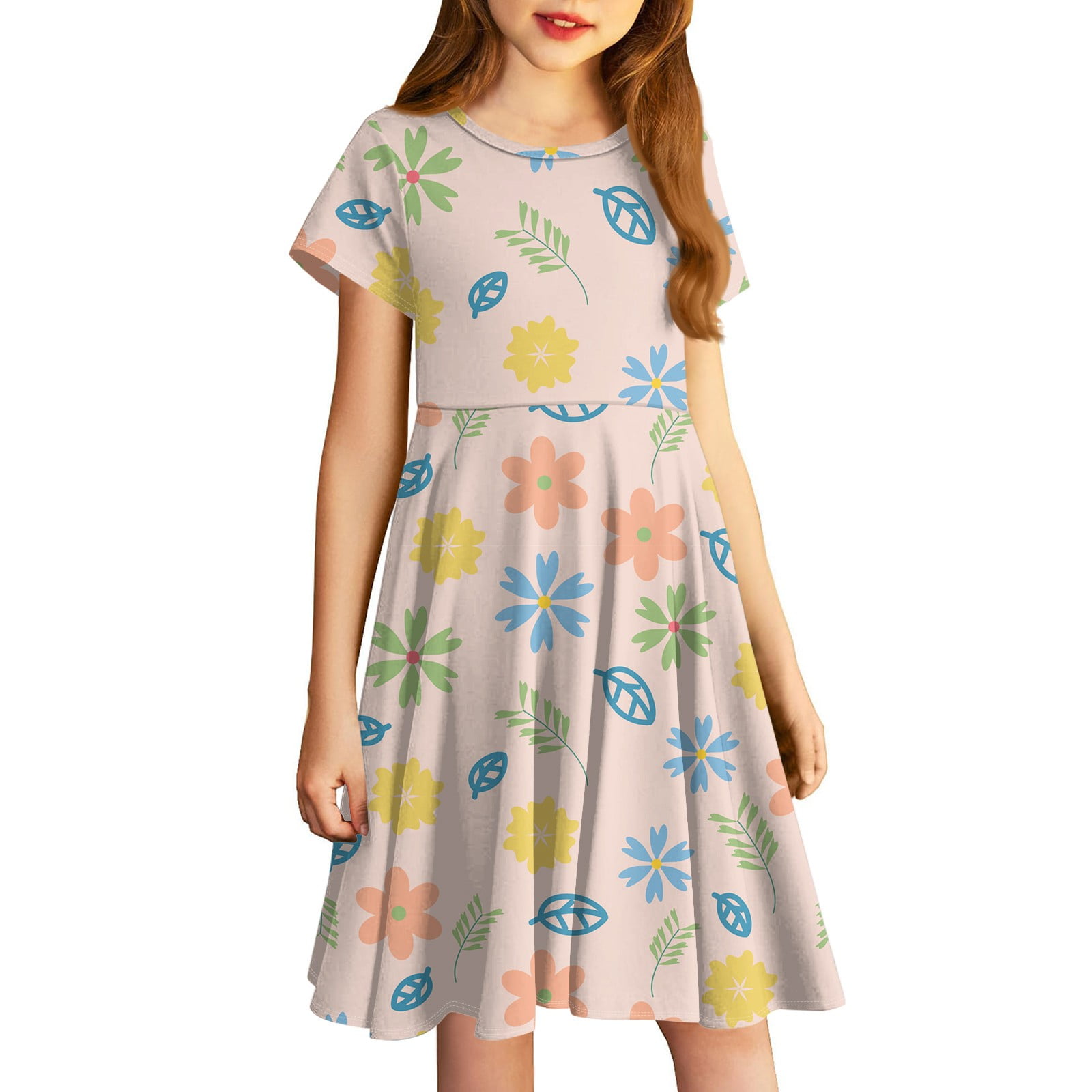 Outer Field Girls Dress Short Sleeves-Electric Blue