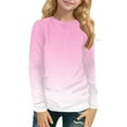 thumbnail image 1 of TQWQT Girls Graphic Long Sleeve Shirt Girls Tops Kids Crew Neck Tshirts Size 7-8 Cute Gradient Tween Girls Clothes Winter Outfits, 1 of 5